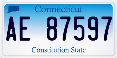 CT license plate AE87597