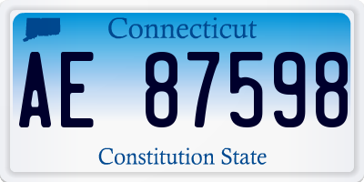 CT license plate AE87598