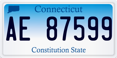 CT license plate AE87599