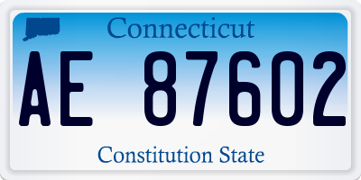 CT license plate AE87602