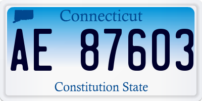 CT license plate AE87603