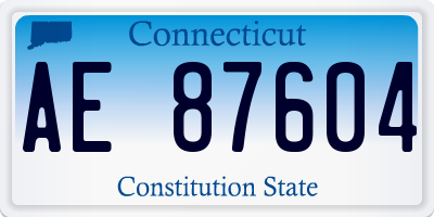 CT license plate AE87604