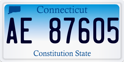 CT license plate AE87605