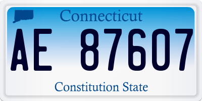 CT license plate AE87607