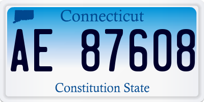 CT license plate AE87608