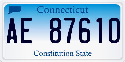 CT license plate AE87610