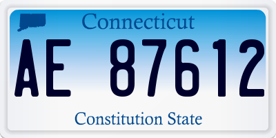 CT license plate AE87612