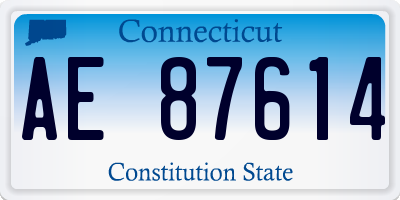 CT license plate AE87614