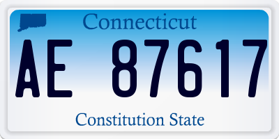 CT license plate AE87617