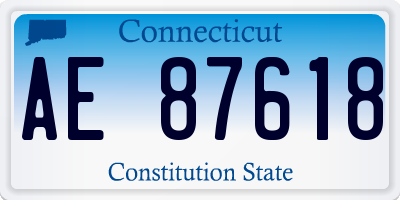 CT license plate AE87618