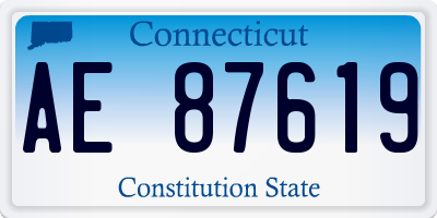 CT license plate AE87619