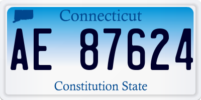 CT license plate AE87624