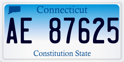 CT license plate AE87625