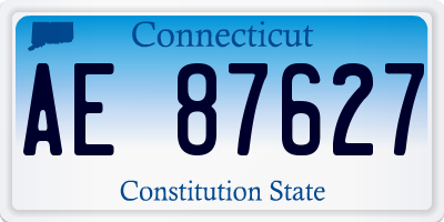 CT license plate AE87627