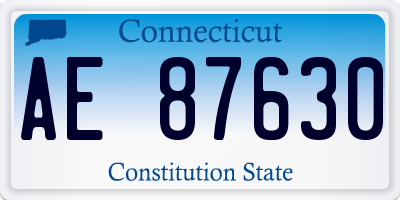 CT license plate AE87630