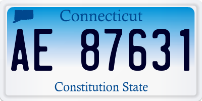 CT license plate AE87631