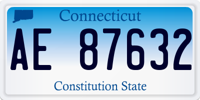 CT license plate AE87632