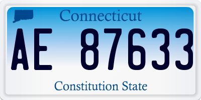 CT license plate AE87633