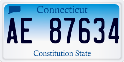 CT license plate AE87634