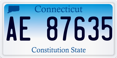 CT license plate AE87635