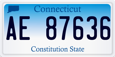 CT license plate AE87636