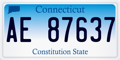 CT license plate AE87637