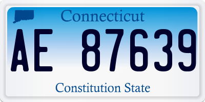 CT license plate AE87639