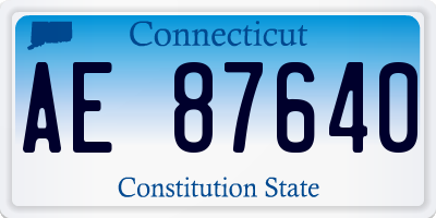 CT license plate AE87640