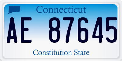 CT license plate AE87645