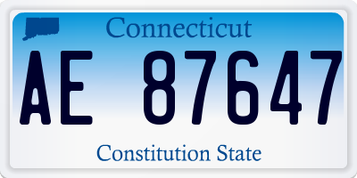 CT license plate AE87647