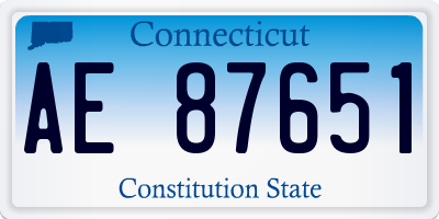 CT license plate AE87651