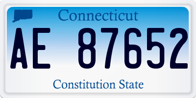 CT license plate AE87652