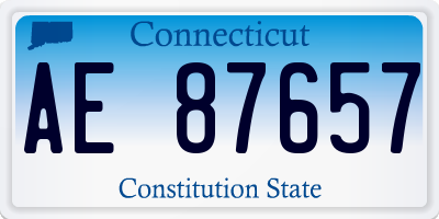 CT license plate AE87657