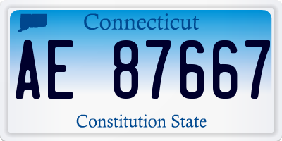 CT license plate AE87667