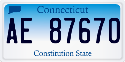 CT license plate AE87670