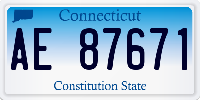 CT license plate AE87671