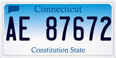 CT license plate AE87672