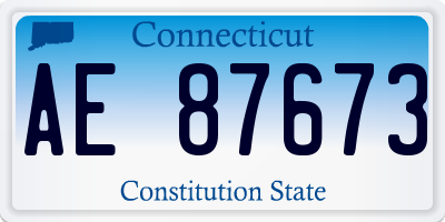 CT license plate AE87673