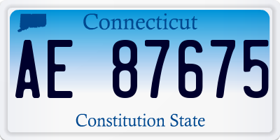 CT license plate AE87675