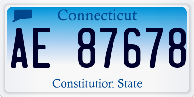 CT license plate AE87678