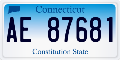 CT license plate AE87681