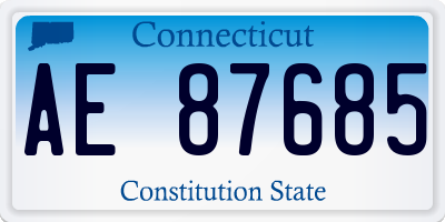 CT license plate AE87685