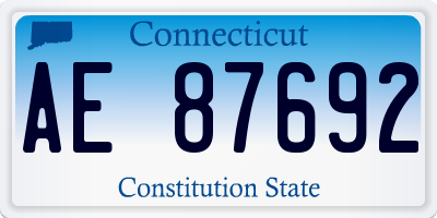 CT license plate AE87692