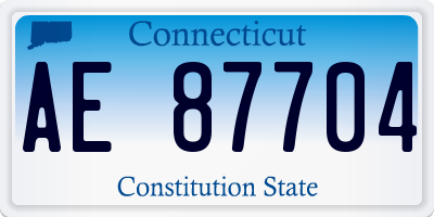 CT license plate AE87704