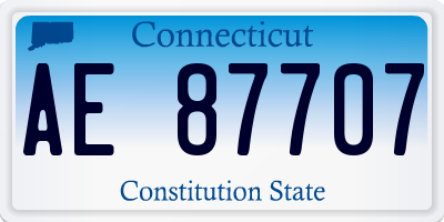 CT license plate AE87707