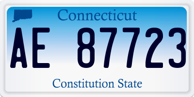 CT license plate AE87723