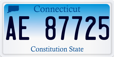 CT license plate AE87725