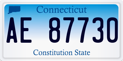 CT license plate AE87730