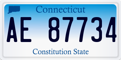 CT license plate AE87734