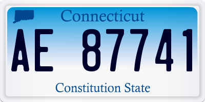 CT license plate AE87741